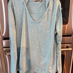Zella Turquoise Heather V-Neck Hoodie size XL
